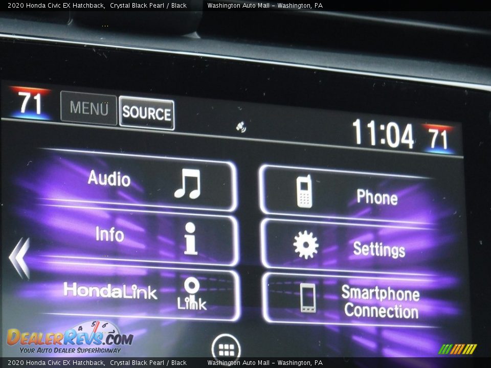2020 Honda Civic EX Hatchback Crystal Black Pearl / Black Photo #19