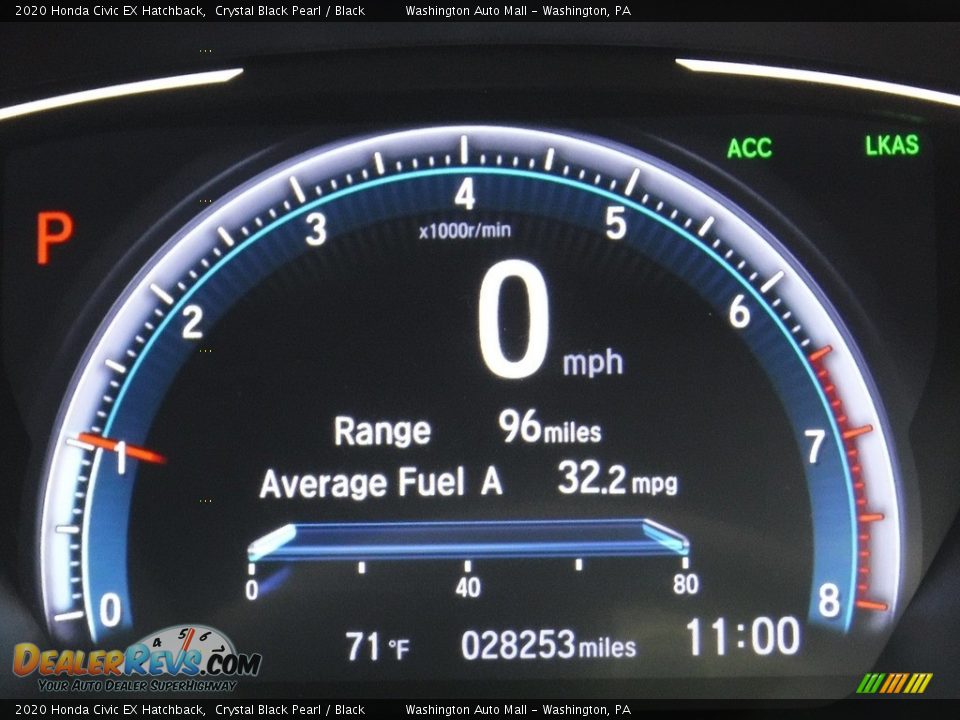 2020 Honda Civic EX Hatchback Crystal Black Pearl / Black Photo #33