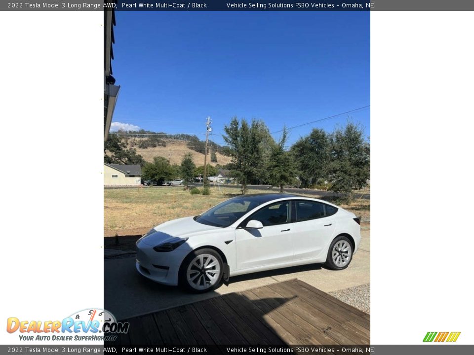 2022 Tesla Model 3 Long Range AWD Pearl White Multi-Coat / Black Photo #1