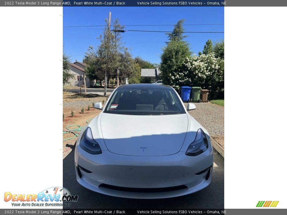 2022 Tesla Model 3 Long Range AWD Pearl White Multi-Coat / Black Photo #2