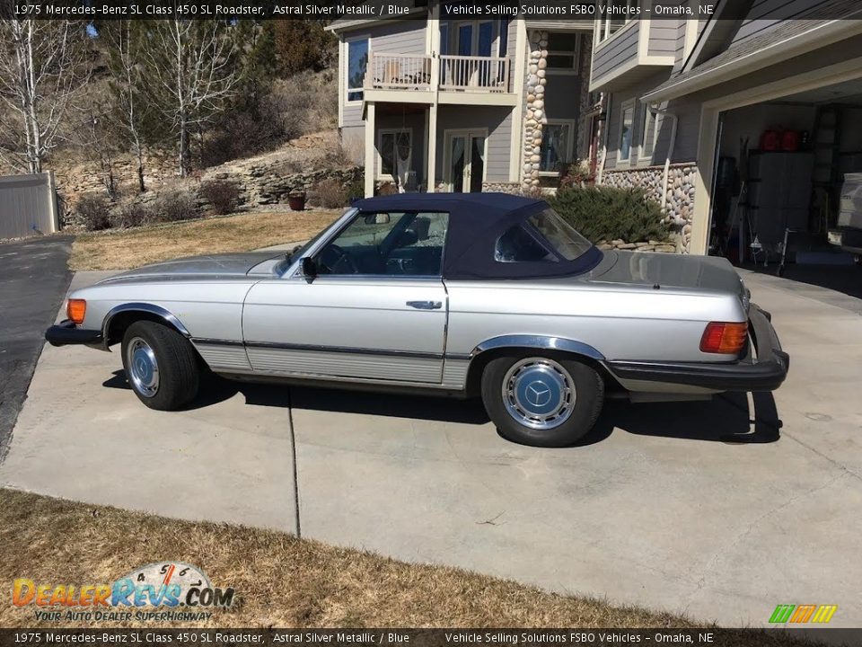 1975 Mercedes-Benz SL Class 450 SL Roadster Astral Silver Metallic / Blue Photo #8