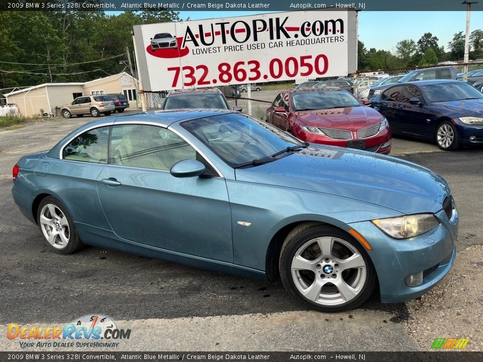 2009 BMW 3 Series 328i Convertible Atlantic Blue Metallic / Cream Beige Dakota Leather Photo #1