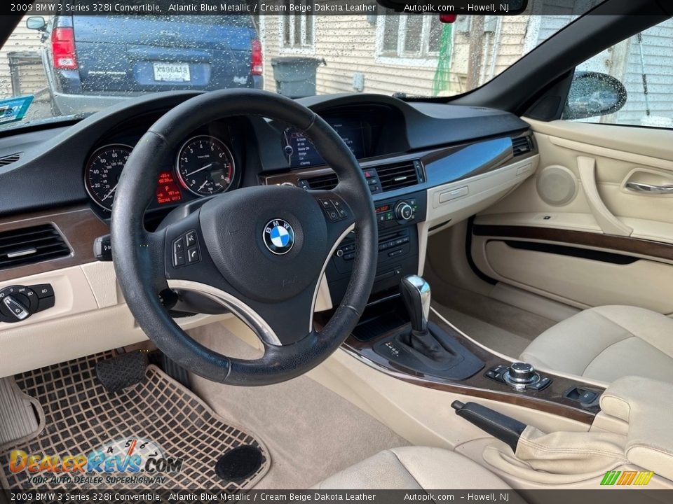 2009 BMW 3 Series 328i Convertible Atlantic Blue Metallic / Cream Beige Dakota Leather Photo #17