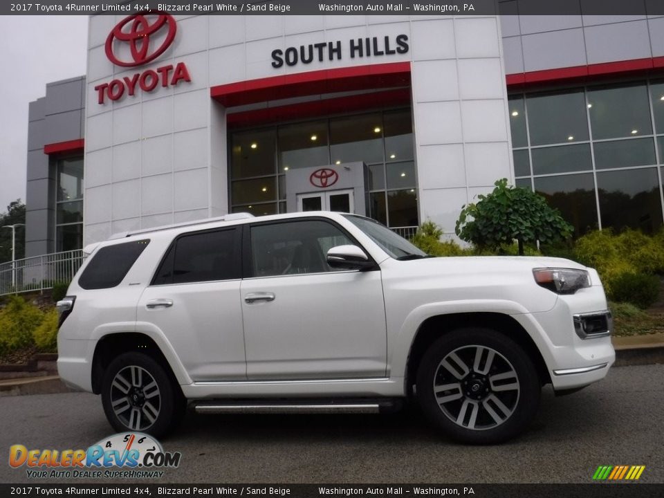 2017 Toyota 4Runner Limited 4x4 Blizzard Pearl White / Sand Beige Photo #2