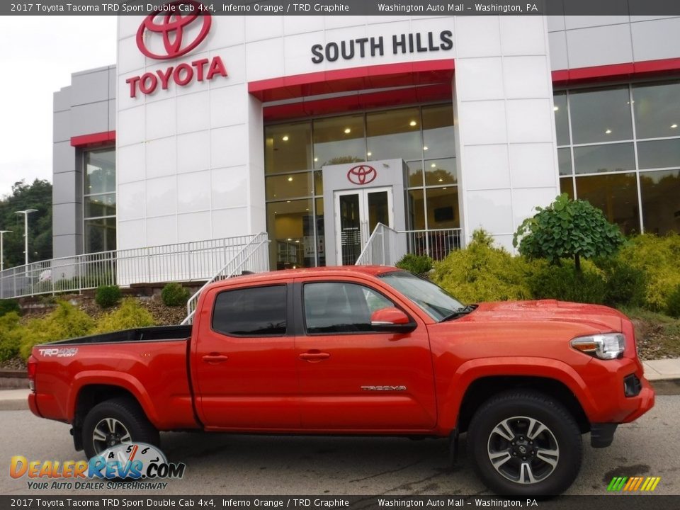 2017 Toyota Tacoma TRD Sport Double Cab 4x4 Inferno Orange / TRD Graphite Photo #2