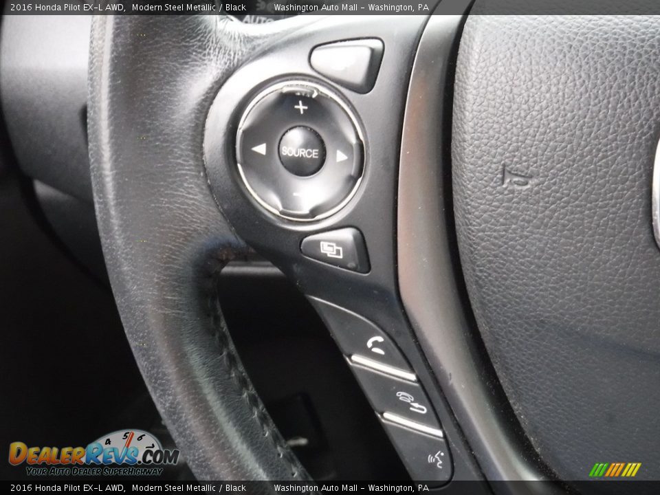 2016 Honda Pilot EX-L AWD Modern Steel Metallic / Black Photo #9