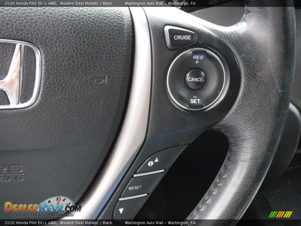 2016 Honda Pilot EX-L AWD Modern Steel Metallic / Black Photo #10