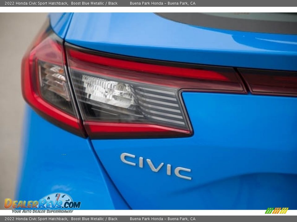 2022 Honda Civic Sport Hatchback Boost Blue Metallic / Black Photo #6