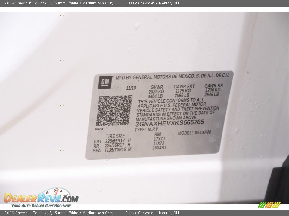 2019 Chevrolet Equinox LS Summit White / Medium Ash Gray Photo #21