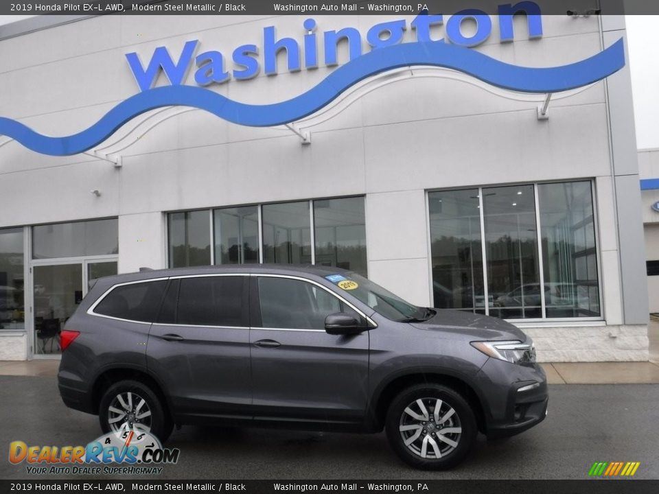 2019 Honda Pilot EX-L AWD Modern Steel Metallic / Black Photo #2