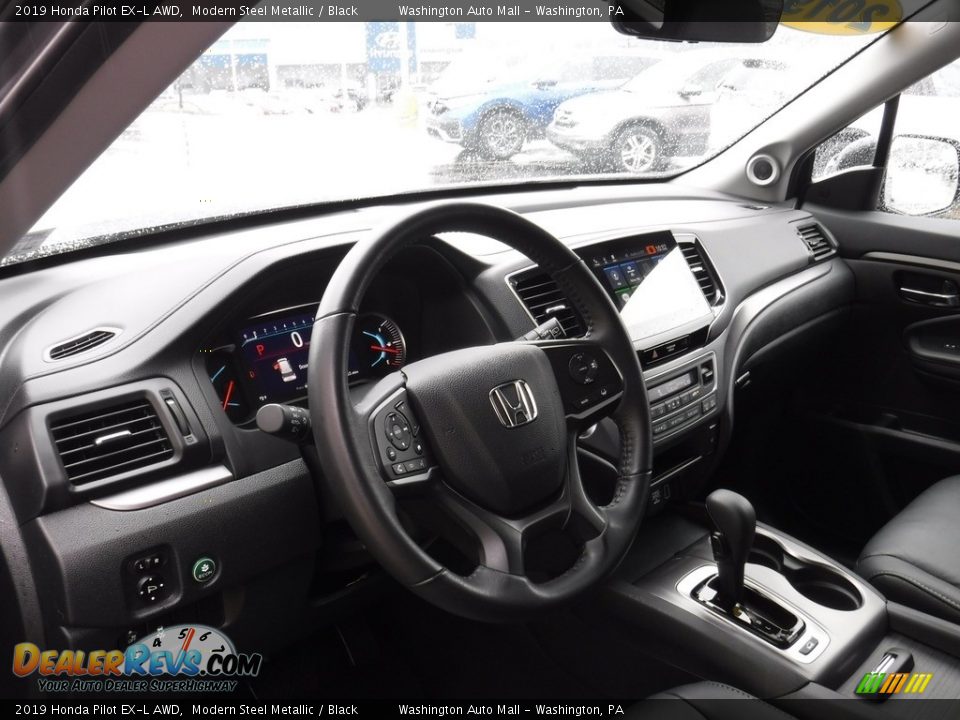 2019 Honda Pilot EX-L AWD Modern Steel Metallic / Black Photo #14