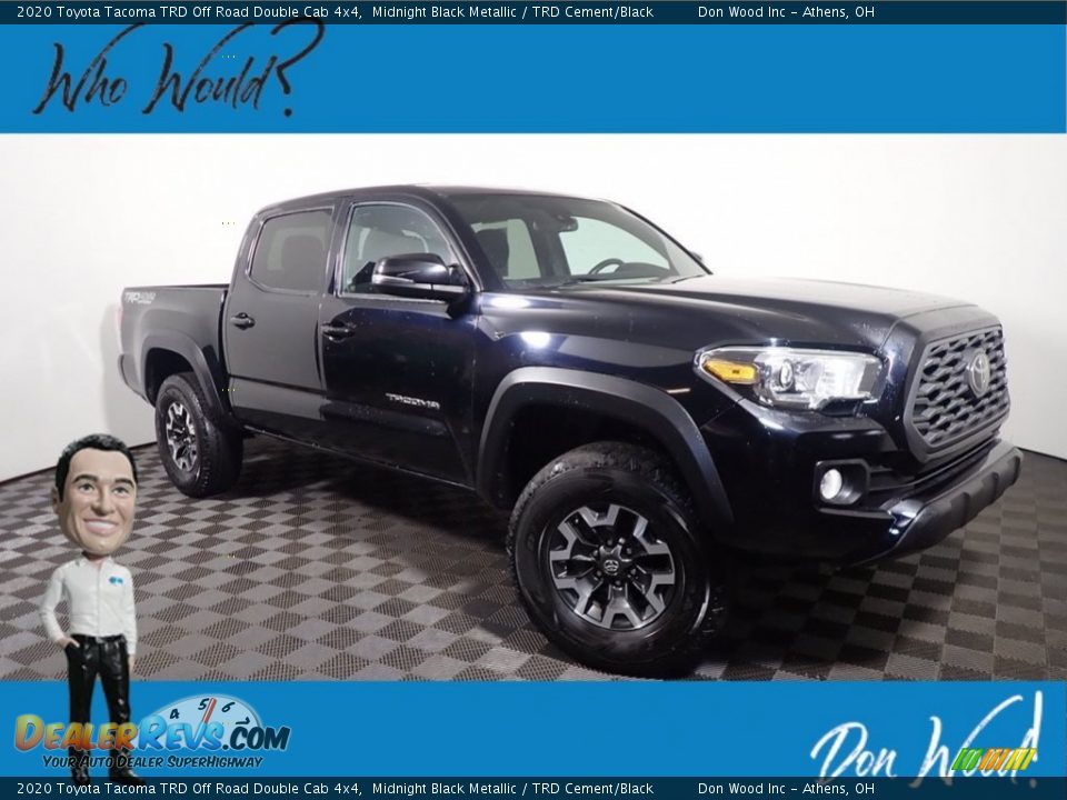 2020 Toyota Tacoma TRD Off Road Double Cab 4x4 Midnight Black Metallic / TRD Cement/Black Photo #1