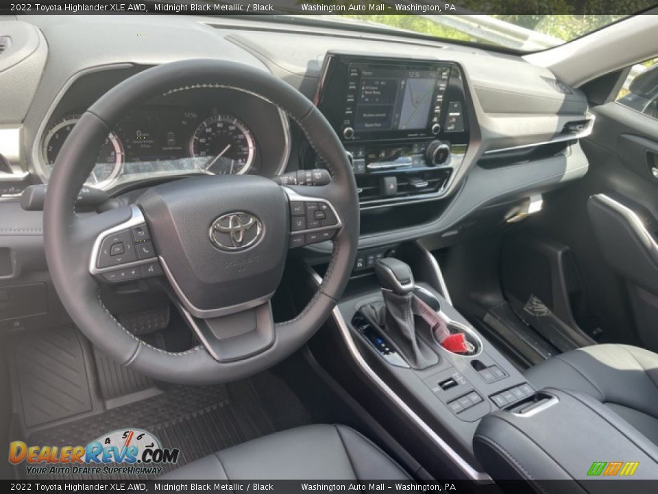 2022 Toyota Highlander XLE AWD Midnight Black Metallic / Black Photo #3