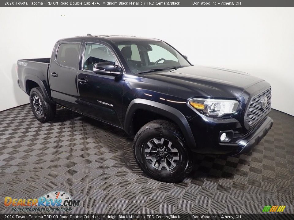 2020 Toyota Tacoma TRD Off Road Double Cab 4x4 Midnight Black Metallic / TRD Cement/Black Photo #3