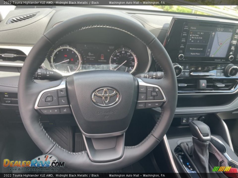 2022 Toyota Highlander XLE AWD Midnight Black Metallic / Black Photo #13