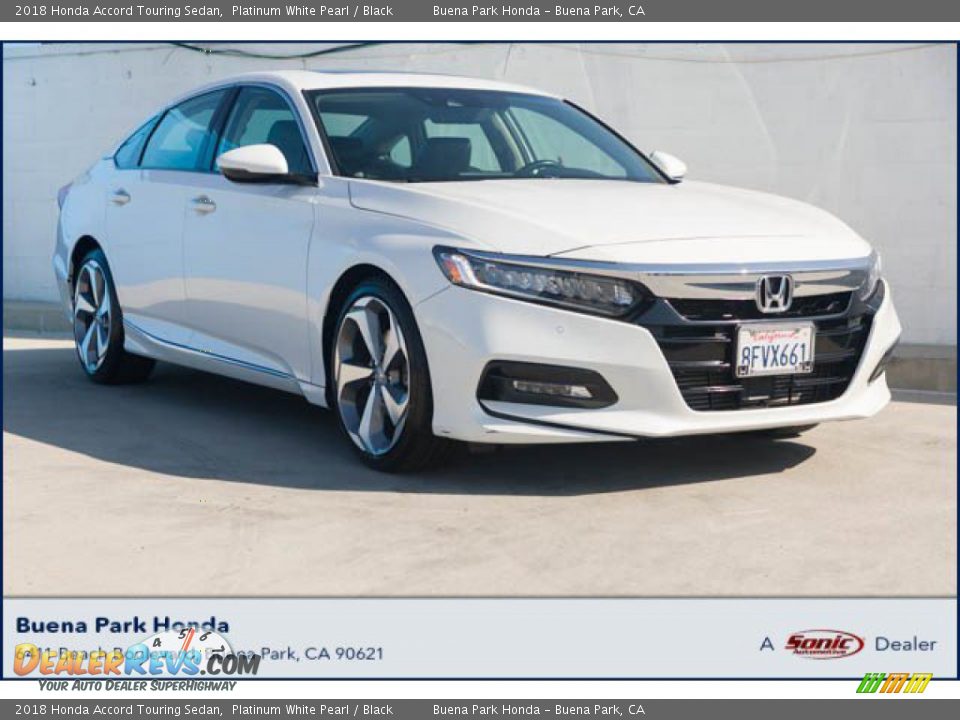 2018 Honda Accord Touring Sedan Platinum White Pearl / Black Photo #1