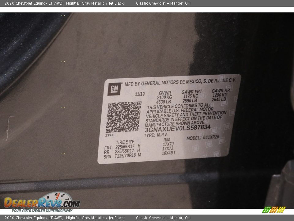 2020 Chevrolet Equinox LT AWD Nightfall Gray Metallic / Jet Black Photo #20
