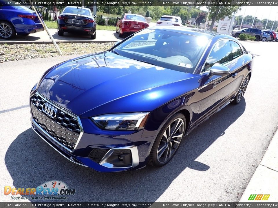 2022 Audi S5 3.0T Prestige quattro Navarra Blue Metallic / Magma Red/Gray Stitching Photo #4