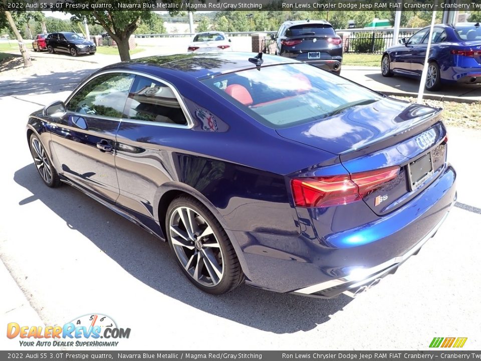 2022 Audi S5 3.0T Prestige quattro Navarra Blue Metallic / Magma Red/Gray Stitching Photo #6