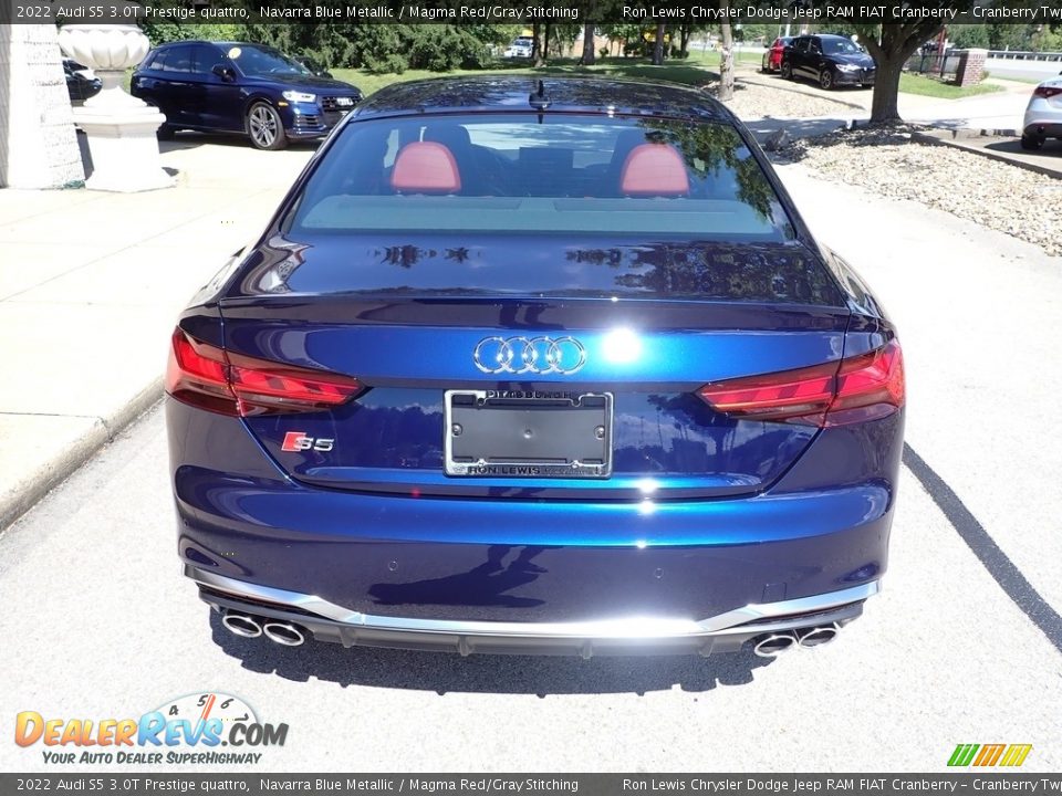 2022 Audi S5 3.0T Prestige quattro Navarra Blue Metallic / Magma Red/Gray Stitching Photo #7