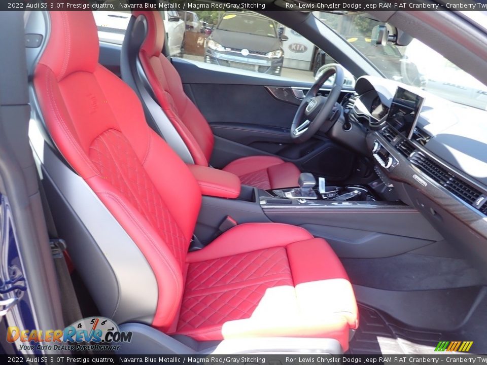 Magma Red/Gray Stitching Interior - 2022 Audi S5 3.0T Prestige quattro Photo #11
