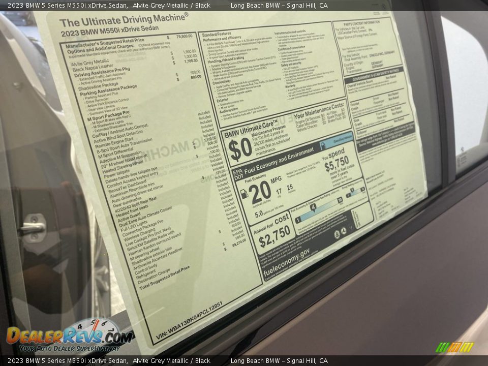 2023 BMW 5 Series M550i xDrive Sedan Window Sticker Photo #25