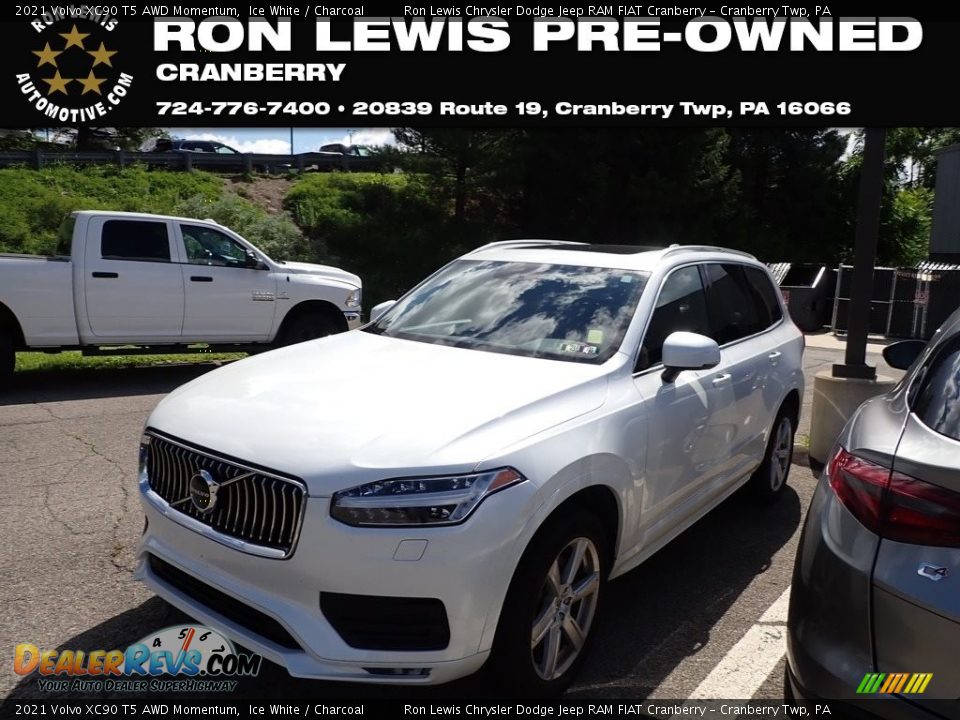 2021 Volvo XC90 T5 AWD Momentum Ice White / Charcoal Photo #1