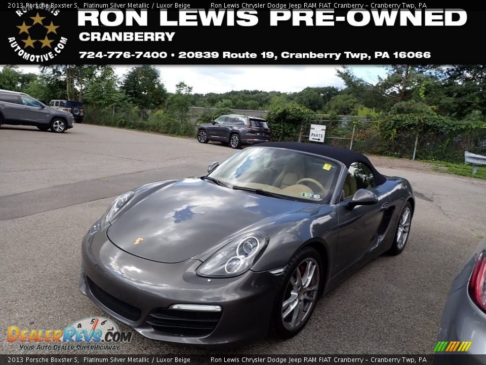 2013 Porsche Boxster S Platinum Silver Metallic / Luxor Beige Photo #1