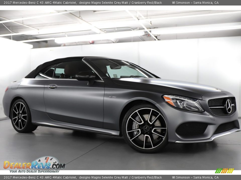 2017 Mercedes-Benz C 43 AMG 4Matic Cabriolet designo Magno Selenite Grey Matt / Cranberry Red/Black Photo #3