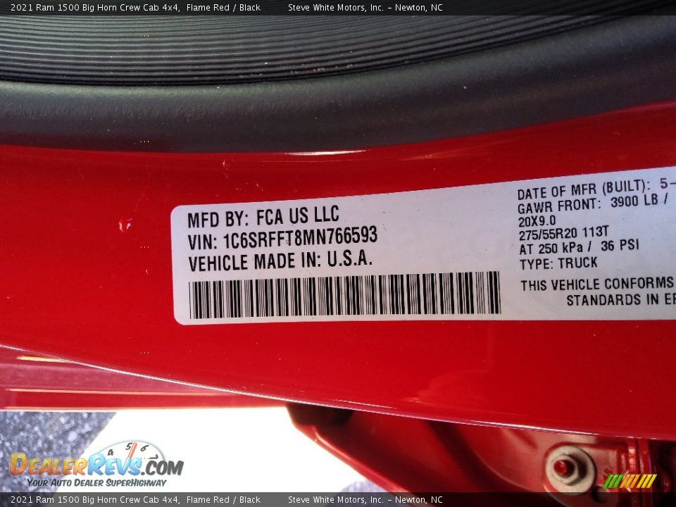 2021 Ram 1500 Big Horn Crew Cab 4x4 Flame Red / Black Photo #33