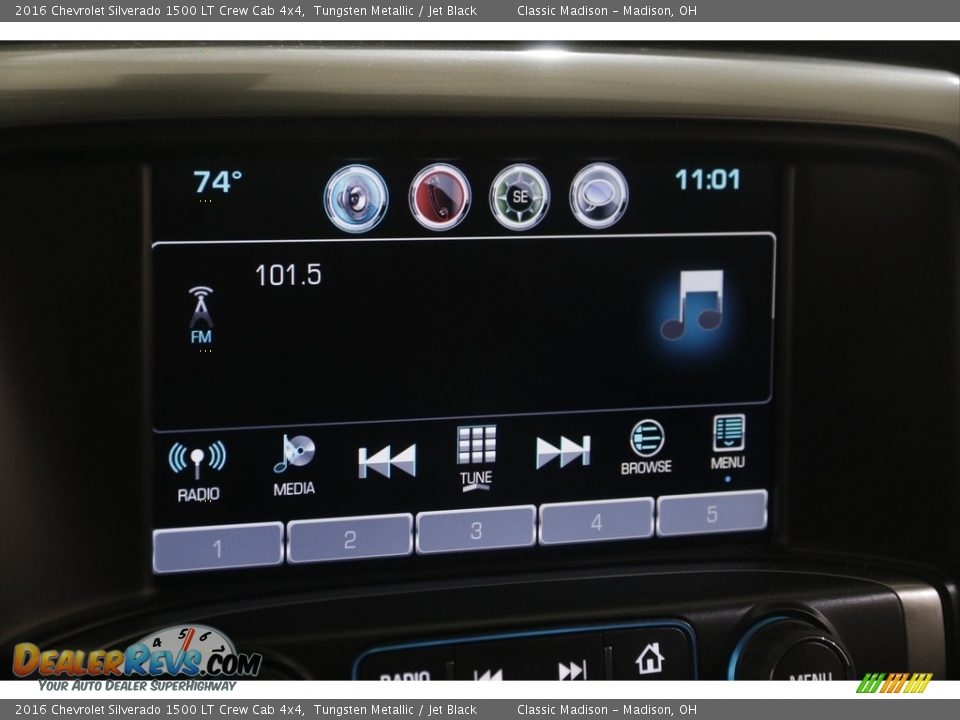 2016 Chevrolet Silverado 1500 LT Crew Cab 4x4 Tungsten Metallic / Jet Black Photo #11