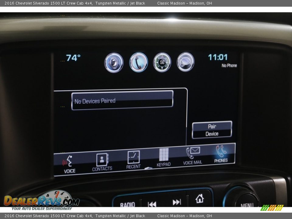 2016 Chevrolet Silverado 1500 LT Crew Cab 4x4 Tungsten Metallic / Jet Black Photo #12