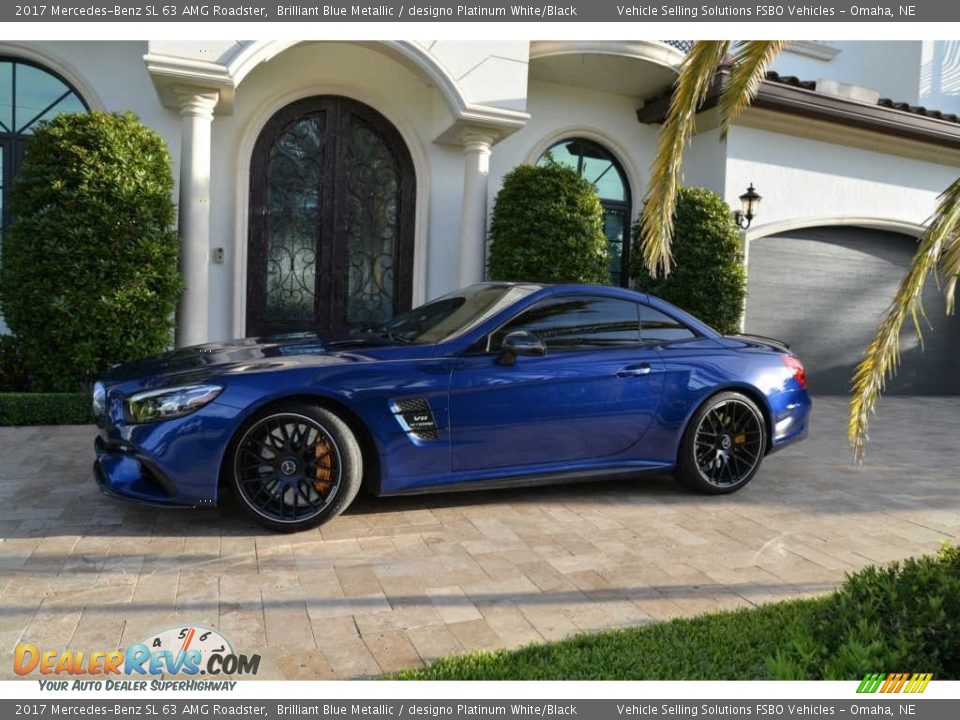 2017 Mercedes-Benz SL 63 AMG Roadster Brilliant Blue Metallic / designo Platinum White/Black Photo #5