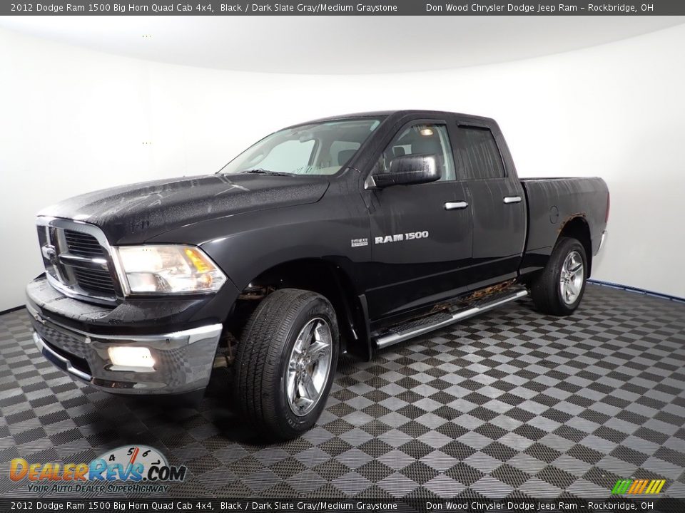 2012 Dodge Ram 1500 Big Horn Quad Cab 4x4 Black / Dark Slate Gray/Medium Graystone Photo #3