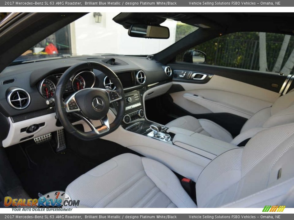 designo Platinum White/Black Interior - 2017 Mercedes-Benz SL 63 AMG Roadster Photo #9