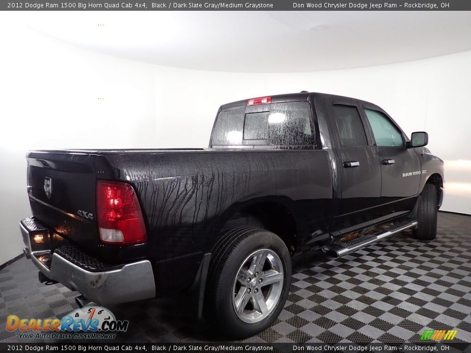 2012 Dodge Ram 1500 Big Horn Quad Cab 4x4 Black / Dark Slate Gray/Medium Graystone Photo #7