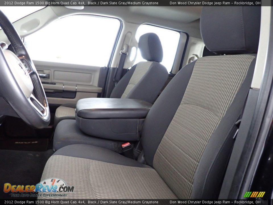 2012 Dodge Ram 1500 Big Horn Quad Cab 4x4 Black / Dark Slate Gray/Medium Graystone Photo #11