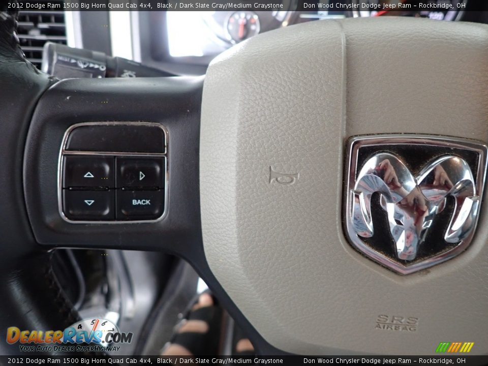 2012 Dodge Ram 1500 Big Horn Quad Cab 4x4 Black / Dark Slate Gray/Medium Graystone Photo #13