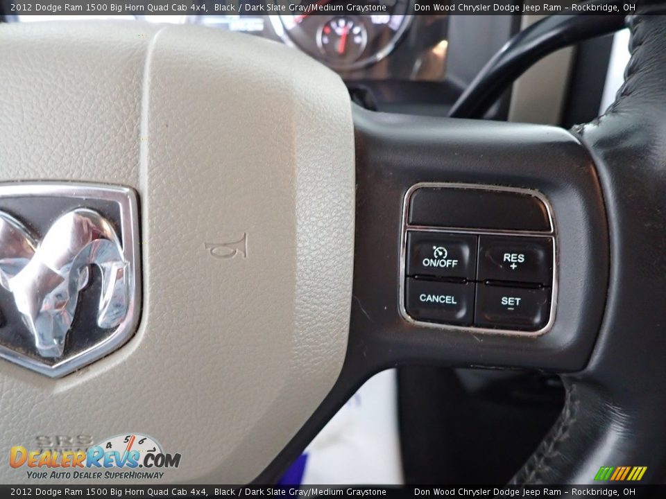 2012 Dodge Ram 1500 Big Horn Quad Cab 4x4 Black / Dark Slate Gray/Medium Graystone Photo #14