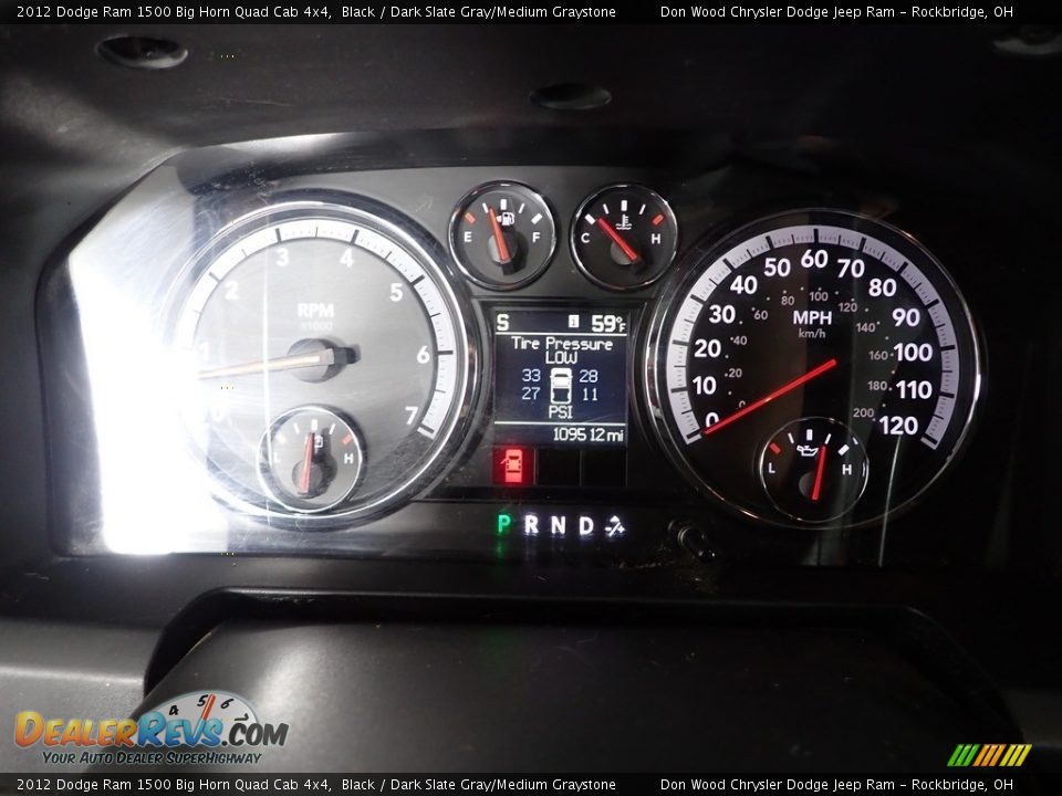 2012 Dodge Ram 1500 Big Horn Quad Cab 4x4 Black / Dark Slate Gray/Medium Graystone Photo #15