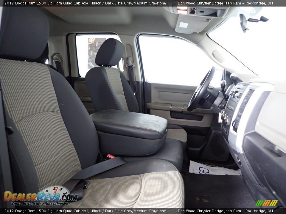 2012 Dodge Ram 1500 Big Horn Quad Cab 4x4 Black / Dark Slate Gray/Medium Graystone Photo #24