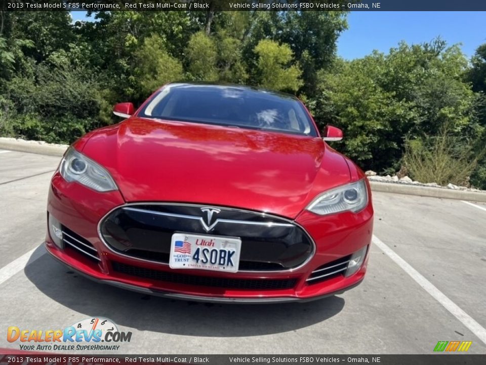 2013 Tesla Model S P85 Performance Red Tesla Multi-Coat / Black Photo #3