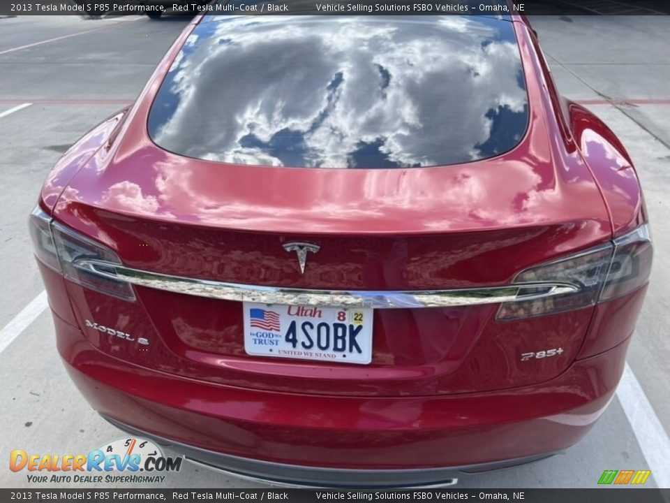 2013 Tesla Model S P85 Performance Red Tesla Multi-Coat / Black Photo #5
