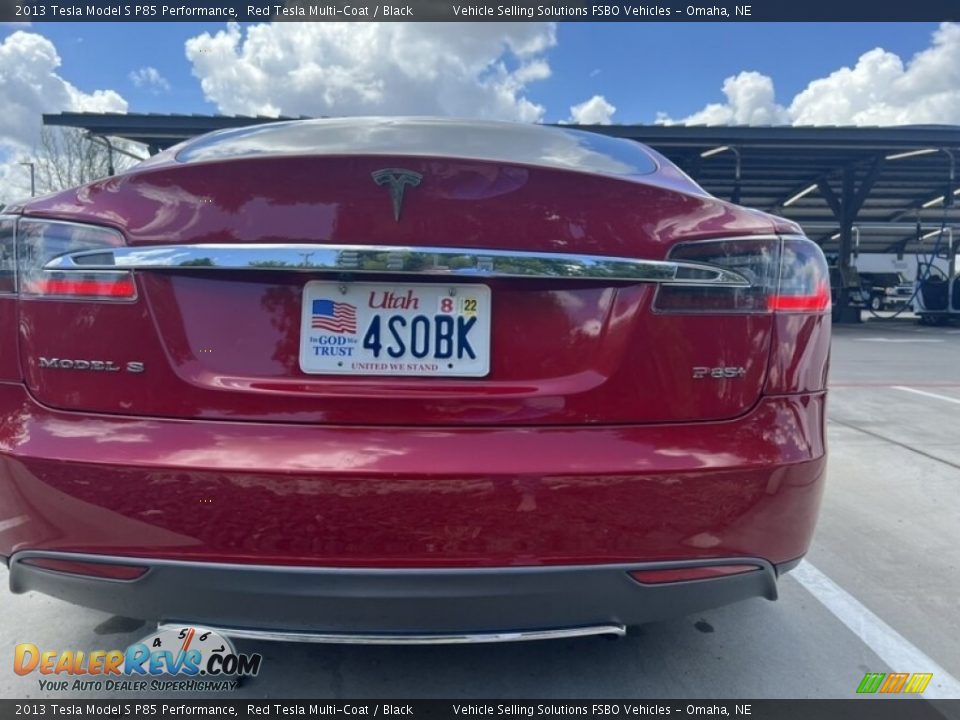 2013 Tesla Model S P85 Performance Red Tesla Multi-Coat / Black Photo #6