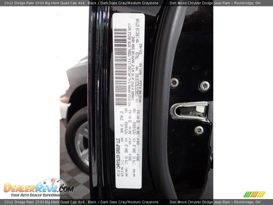 2012 Dodge Ram 1500 Big Horn Quad Cab 4x4 Black / Dark Slate Gray/Medium Graystone Photo #29