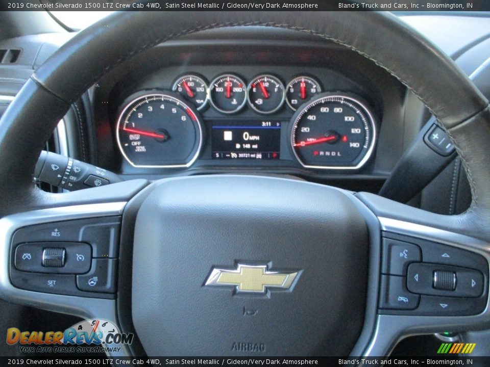 2019 Chevrolet Silverado 1500 LTZ Crew Cab 4WD Satin Steel Metallic / Gideon/Very Dark Atmosphere Photo #15