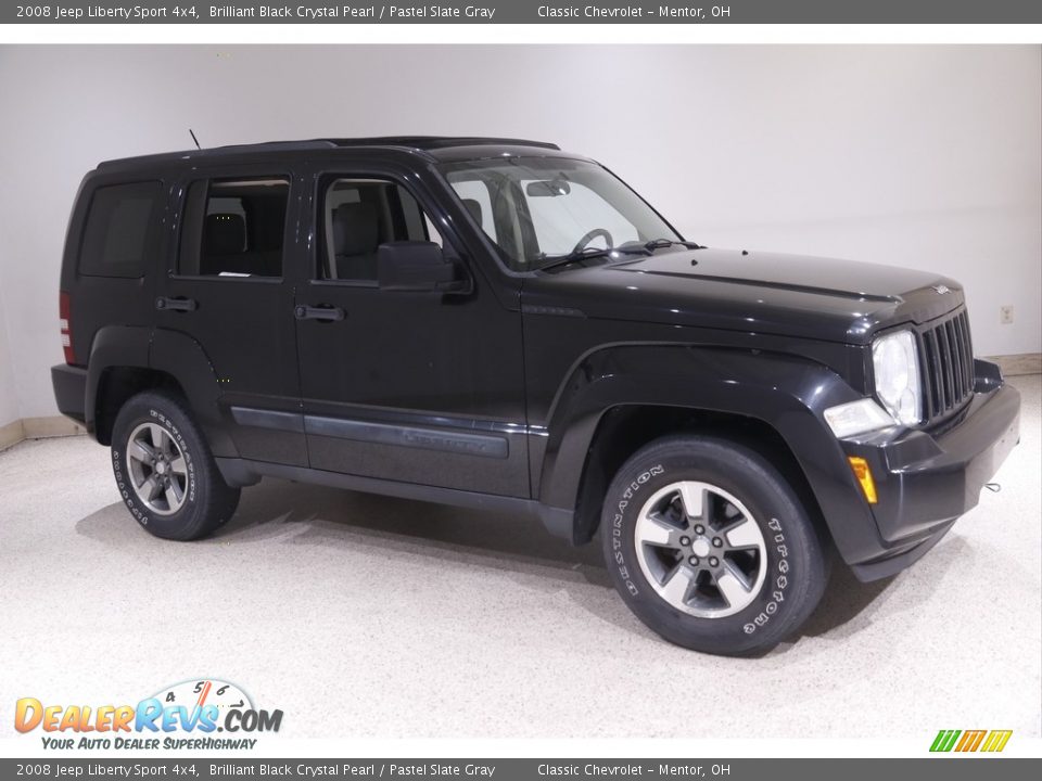 2008 Jeep Liberty Sport 4x4 Brilliant Black Crystal Pearl / Pastel Slate Gray Photo #1