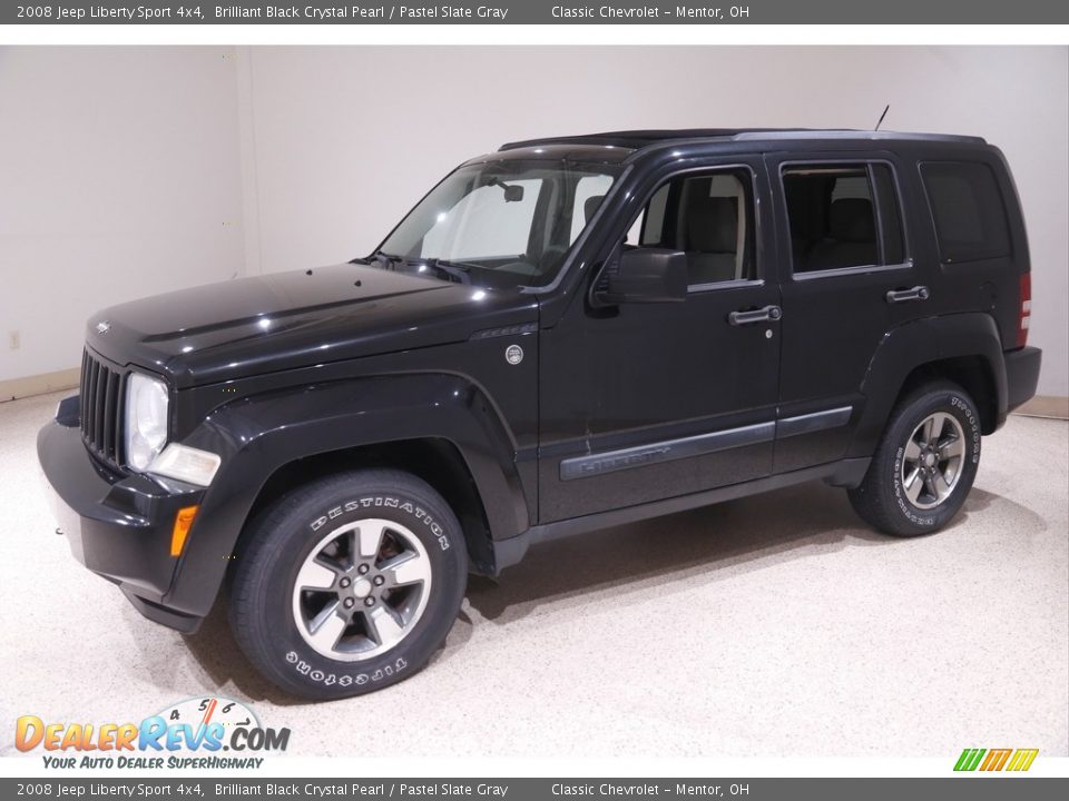 2008 Jeep Liberty Sport 4x4 Brilliant Black Crystal Pearl / Pastel Slate Gray Photo #3