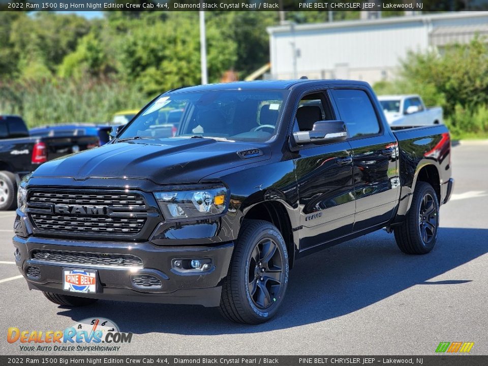 2022 Ram 1500 Big Horn Night Edition Crew Cab 4x4 Diamond Black Crystal Pearl / Black Photo #1