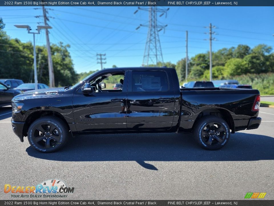 2022 Ram 1500 Big Horn Night Edition Crew Cab 4x4 Diamond Black Crystal Pearl / Black Photo #3